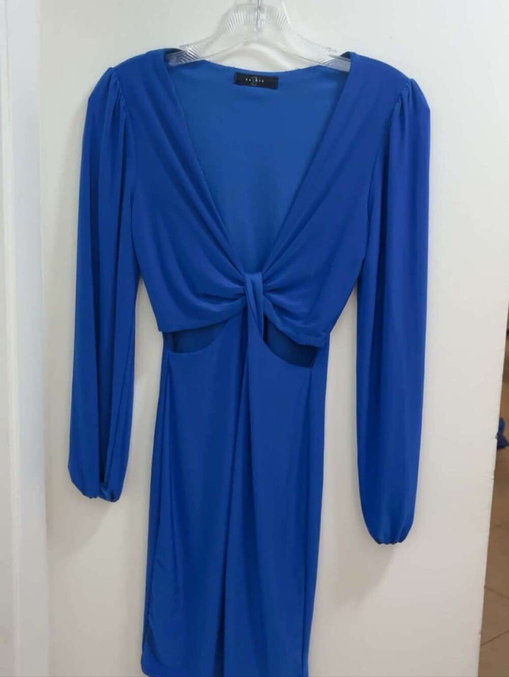 21 Saints Royal BlueCut-Out Long-sleeve Mini Dress, XS